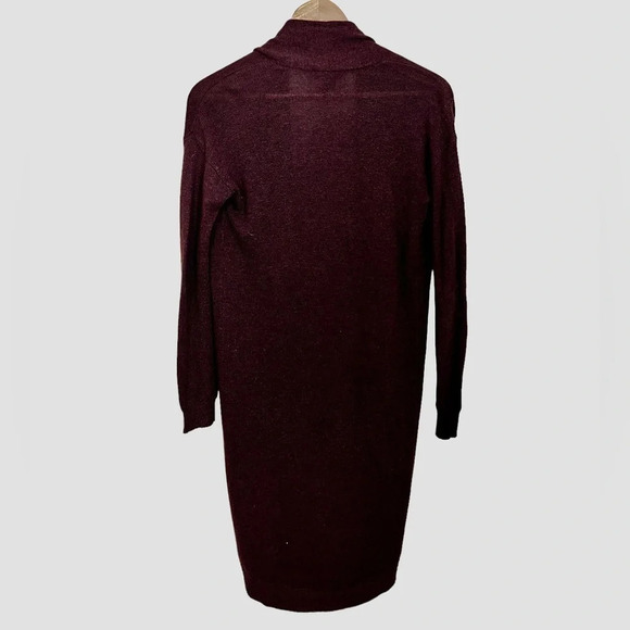 H&M • Burgundy Wool Blend Open Cardigan - Picture 2 of 5